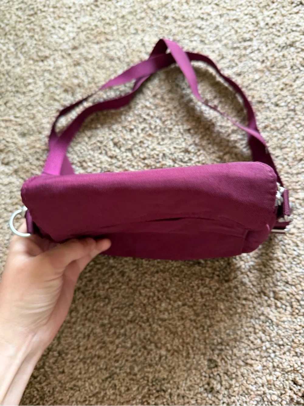 BAGALLINI Plum Maroon Purple Nylon Zippered Crossbody Shoulder Bag
